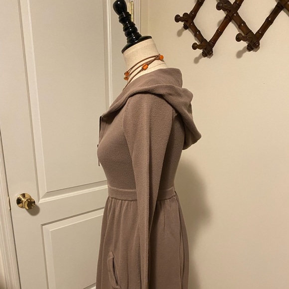 Anthropology; designer is Shae size S, Taupe color sweater dress or zip cardigan - Picture 2 of 6